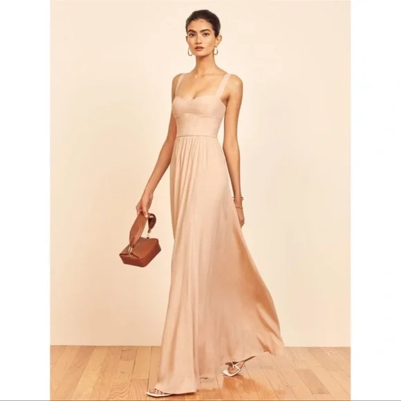 Reformation | Dresses | Nwt Reformation Hollyhock Formal Dress In Champagne  Blush Pink | Poshmark